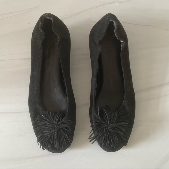 The FLEXX Women's Boco Loco Peeptoe Ballet Flat- Black- Size 7 - Picture 2 of 8